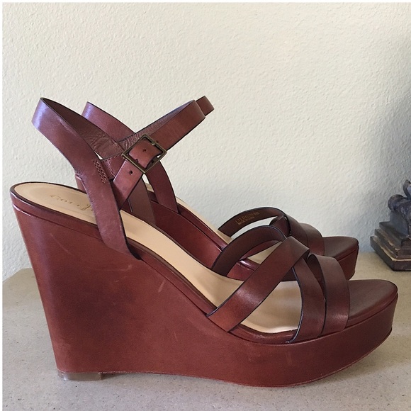 Cole Haan Shoes - COLE HAAN LEATHER WEDGE SANDALS